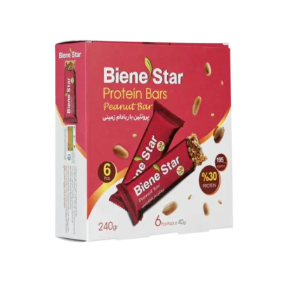 پروتئین بار بادام زمینی - بسته ۶ عددی
