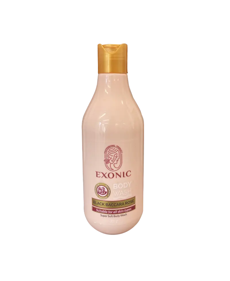 shampoo badan-black bakara شامپو بدن عصاره رز بلک باکارا ۳۰۰ میل EXONIC