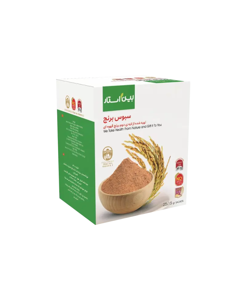 advieh saboos chashni سبوس برنج از لایه دوم برنج قهوه ای بسته ۲۵ عدد ساشه